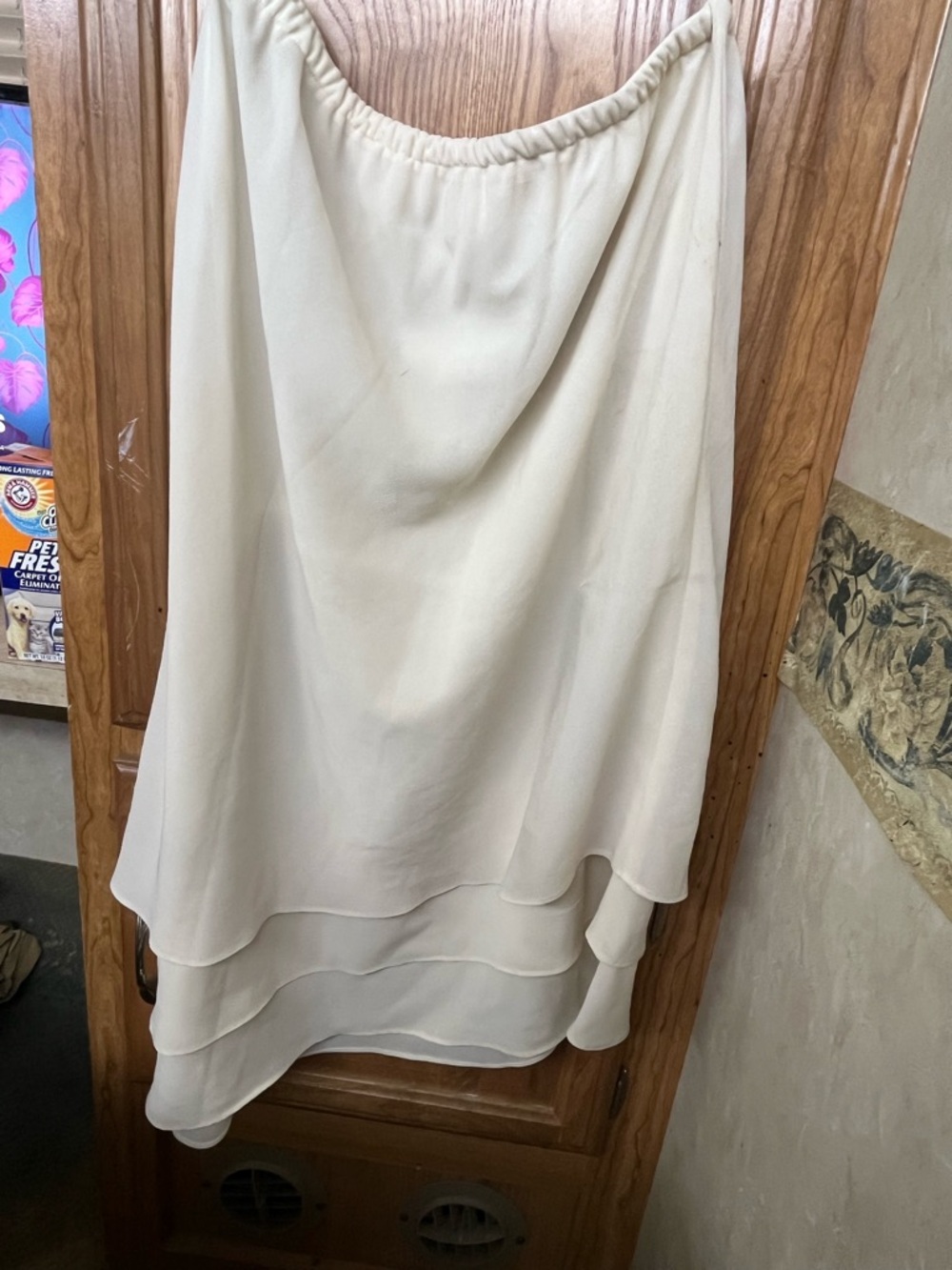 Elegant Cream Asymmetrical Tiered Skirt - Women's Sz 12